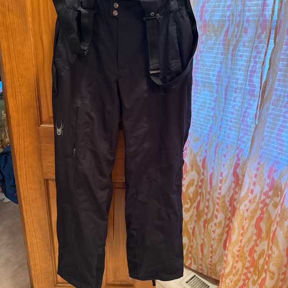 Spyder Black Snow Pants with Suspenders - Picture 1 of 6